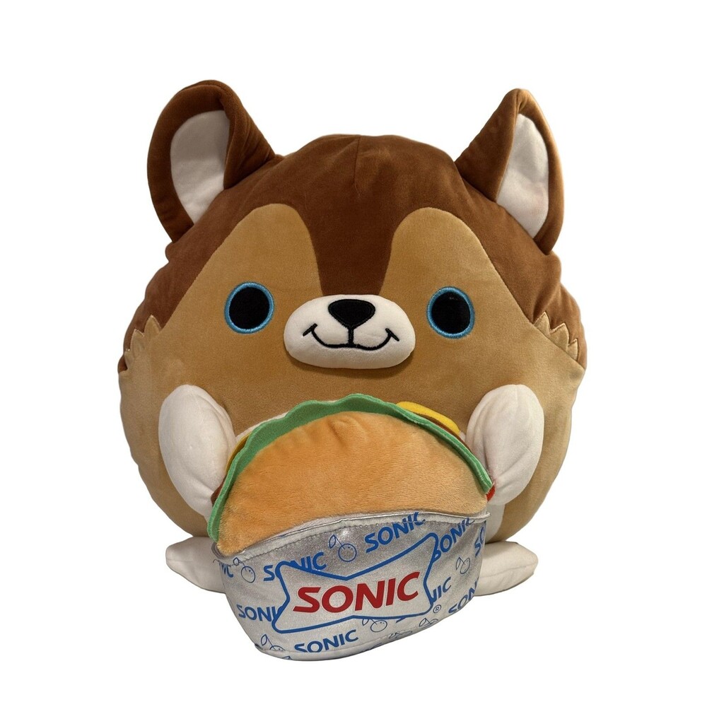 Snackles Sonic Burger Puppy Dog 14" Plush Toy Washable Zuru